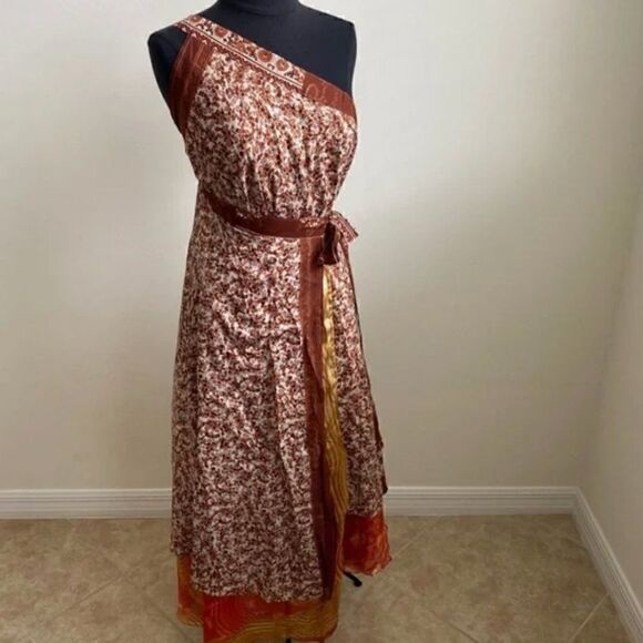 Kariza Silk Reversible Versatile Wrap Dress Skirt - Picture 4 of 12